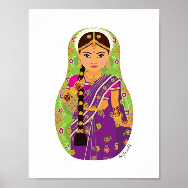 Poster da Noiva do Sul da Índia Matryoshka (Frente)