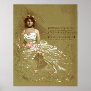 Poster da noiva do vintage