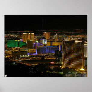 Poster da opinião aérea da tira de Las Vegas