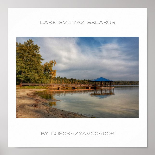 Poster da paisagem natural do Lago Belarus Svityaz (Frente)