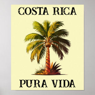 Poster da palmeira Costa Rica pura vida