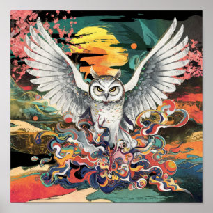 Poster da Parede de Pássaros Inspirada pela Arte J