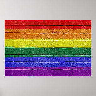 Poster da parede de tijolo do Grunge da bandeira