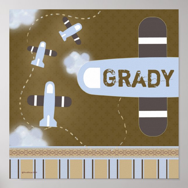 Poster da Parede do Avião da Sala de Meninos (Frente)