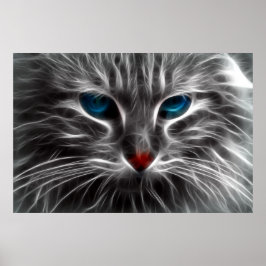 Poster da Parede Natural de Gato Azul