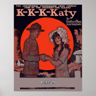Poster da partitura do vintage de K-K-K-Katy
