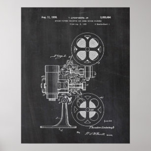 Poster da patente do projetor de filme
