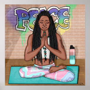 Poster da Paz e Meditação de Arte Urbana