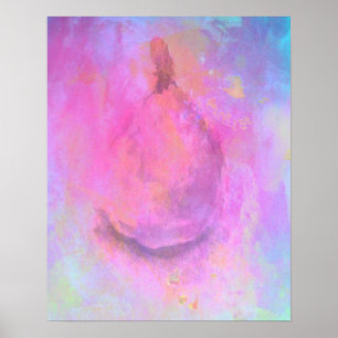 Póster Da pera da fruta vida abstrata ainda no rosa