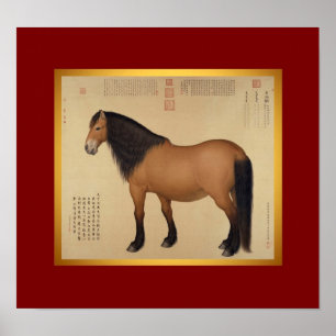 Poster da pintura chinesa do cavalo do Mongolian
