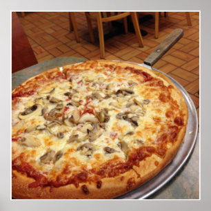 Poster da pizza do cogumelo