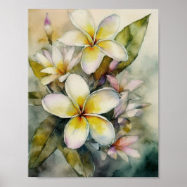 Poster da Plumeria Amarela Havaiana