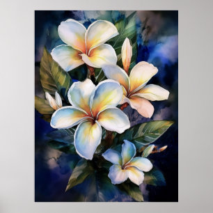 Poster da Plumeria de Lua Havaiana