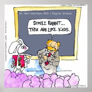 Poster da Polícia Gramática do Coelho Engraçado