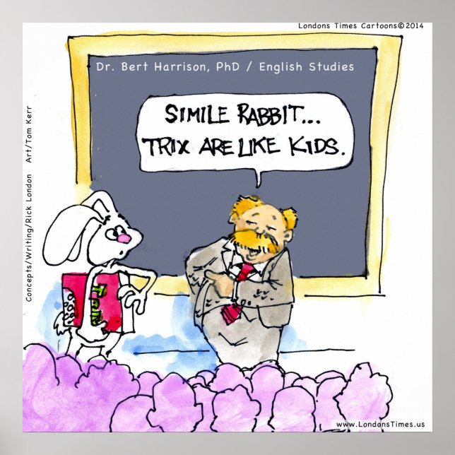 Poster da Polícia Gramática do Coelho Engraçado (Frente)