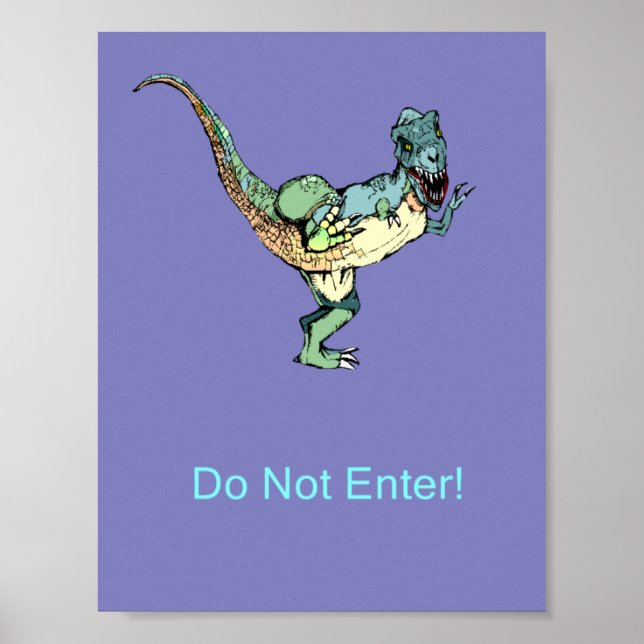 Poster da porta não entre! - Dinossauro (Frente)