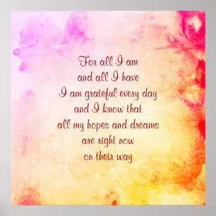 Poster Da "poster da arte do poema gratitude e da