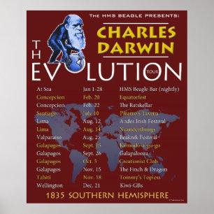 Póster Da "poster da excursão evolução" de Charles Dar