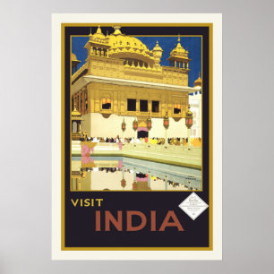 Poster Da "poster das viagens vintage de India visita"