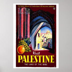 Póster Da "poster das viagens vintage de Palestina