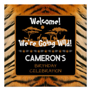 Poster da Praça de Birthday do Tigre de Impressão