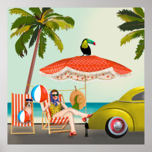 Poster da Praia Retro