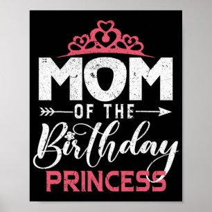 Poster Da Princesa de Aniversário Garota Feliz Mães Feliz