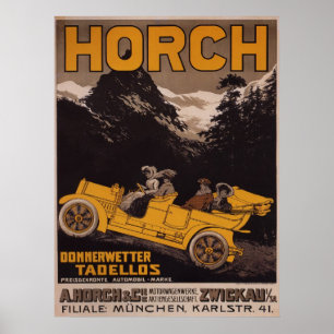 Poster da propaganda do automóvel de HORCH