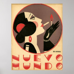 Poster da propaganda do vintage de Nuevo Mundo