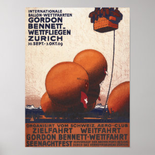 Poster da raça do balão de ar quente de Gordon