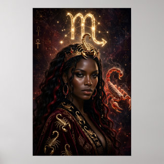 Poster da Rainha Africana de Escorpião do Zodíaco