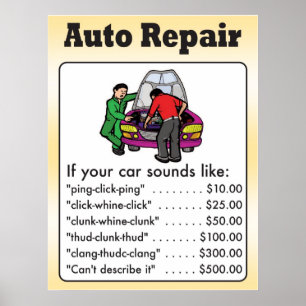 Poster da reparação de automóveis