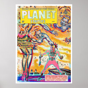 POSTER DA REVISTA PULP 1960, VINTAGEM DE ARTE FINA