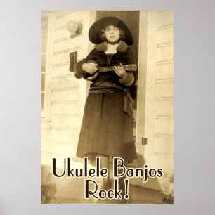 Poster da rocha dos banjos de Uke