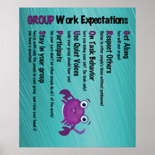 Poster da sala de aula das expectativas do