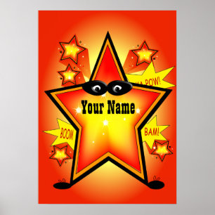 Poster da Sala de Crianças do Superherói Star