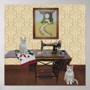 Poster da sala Sewing com a máquina de costura