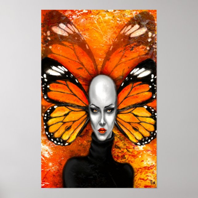 Poster da Senhora Borboleta - Pintura (Frente)