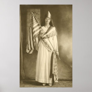 poster da senhora da liberdade do sufrágio grande