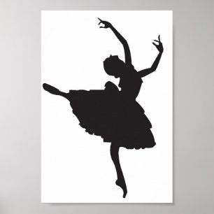 Poster da silhueta da bailarina