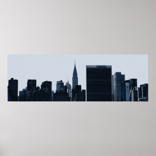 Poster da silhueta da skyline de New York
