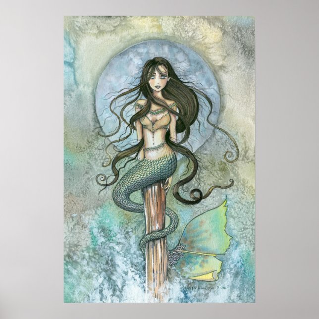 Poster da Silver Moon Mermaid por Molly Harrison (Frente)