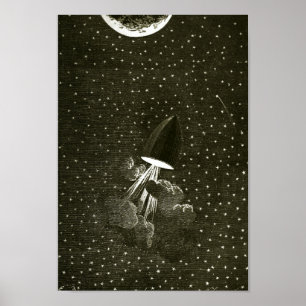 Poster Da terra à lua pela arte de Jules Vern