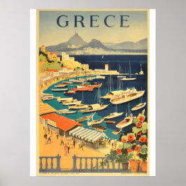 poster da viagens vintage da grécia.