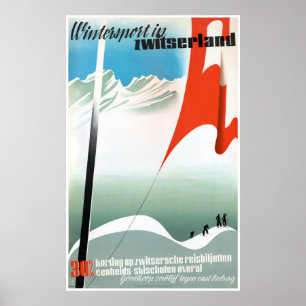 Poster da Viagens vintage da Suiça restaurada