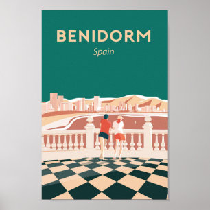 Poster da viagens vintage do Benidorm