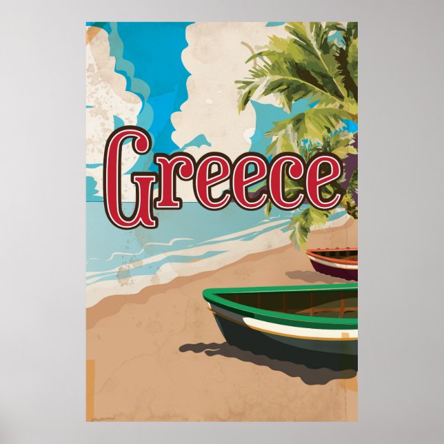 poster da viagens vintage grécia (Frente)