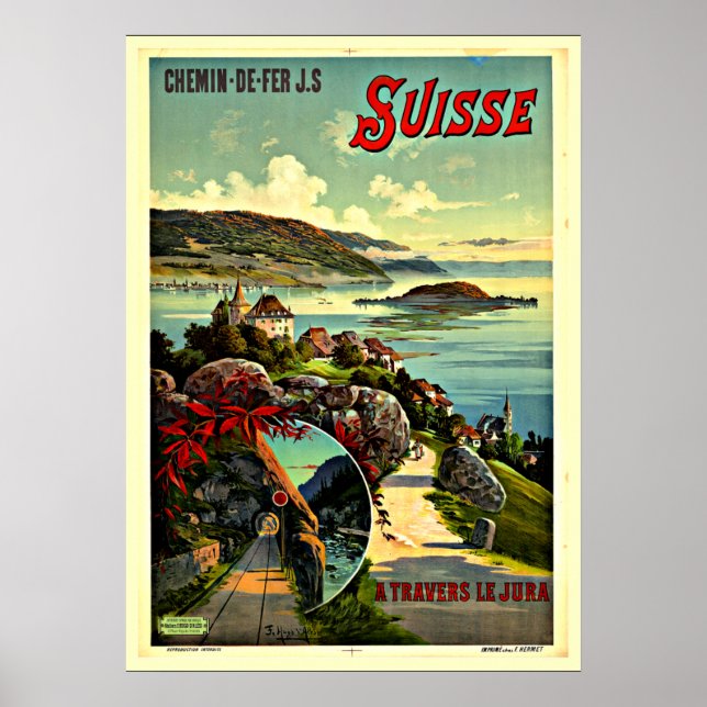 poster da viagens vintage suiça (Frente)