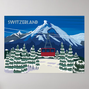 Poster da Viagens vintage suiça