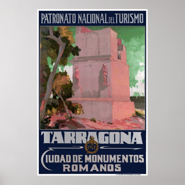 Poster da Viagens vintage Tarragona da espanha res (Frente)